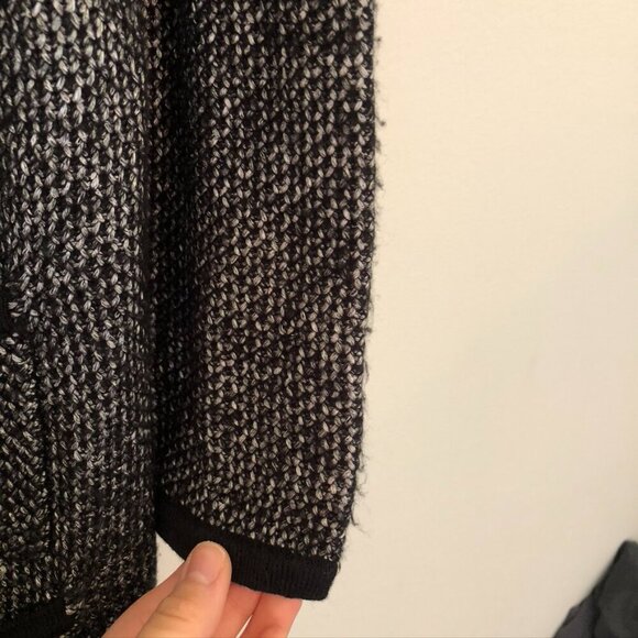 SOFT SURROUNDINGS Shelby Cardigan Black Gray Open Front Long Knit Sweater Small - Picture 8 of 11
